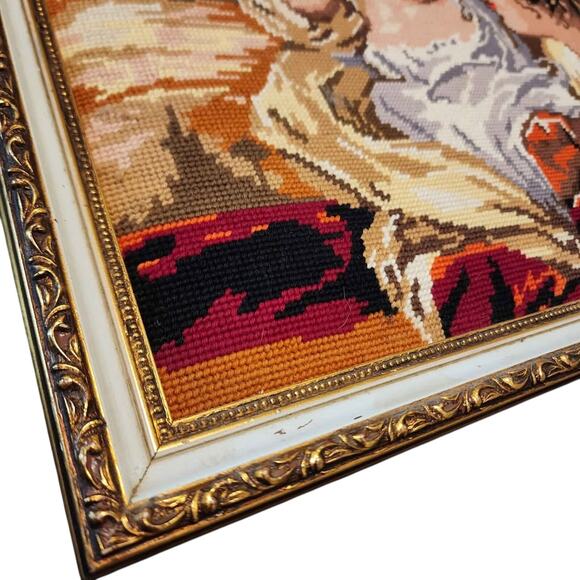 Vintage Stitched European Picture - Picture 3 of 4